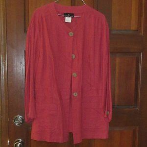 CAROLE LITTLE Red Jacket Size 12